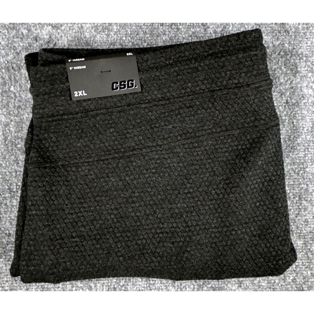 CSG Adapt Knit Shorts Mens 2XL Black Heather 9 Inch Inseam NWT